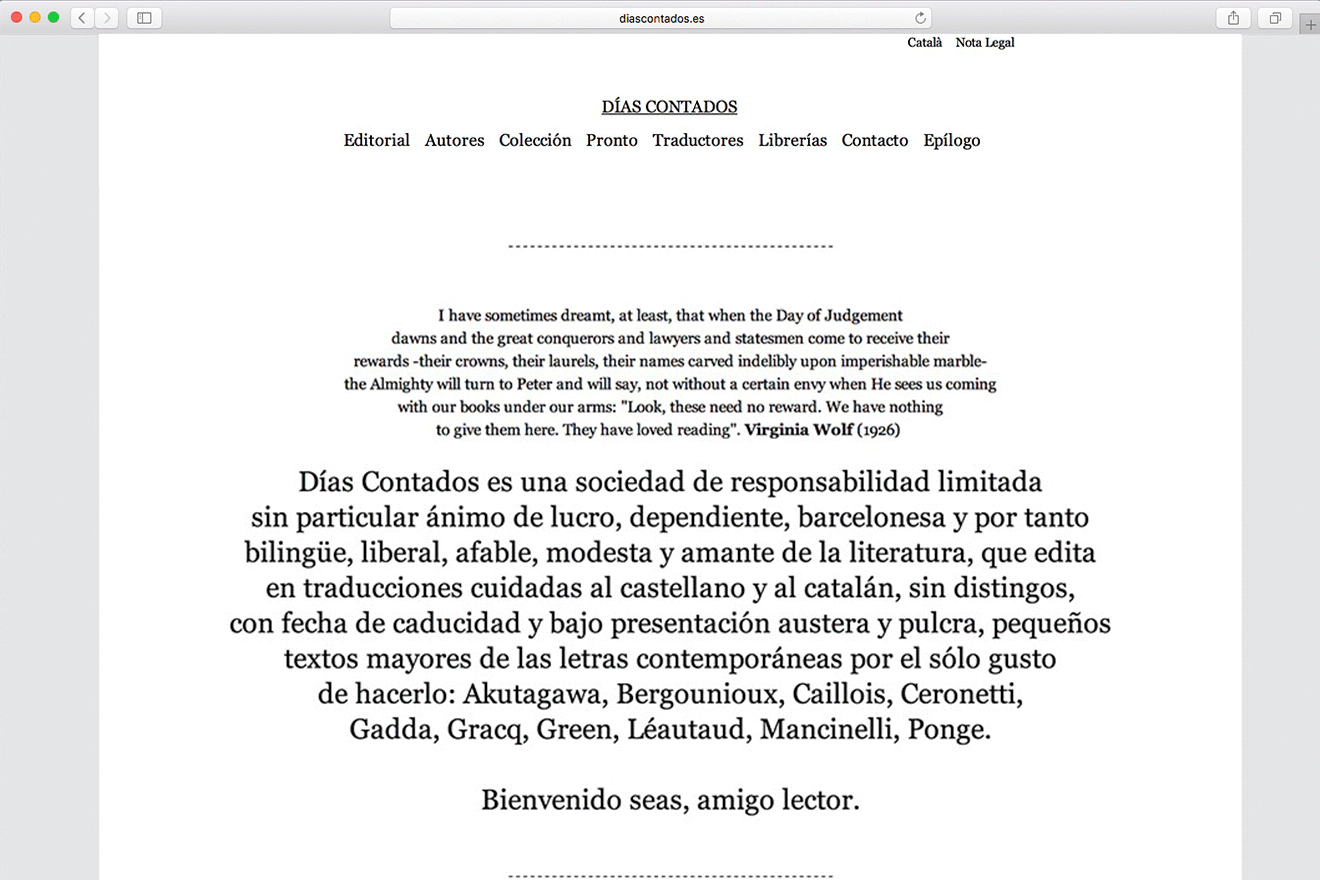 DÍAS CONTADOS / DISEÑO WEB
