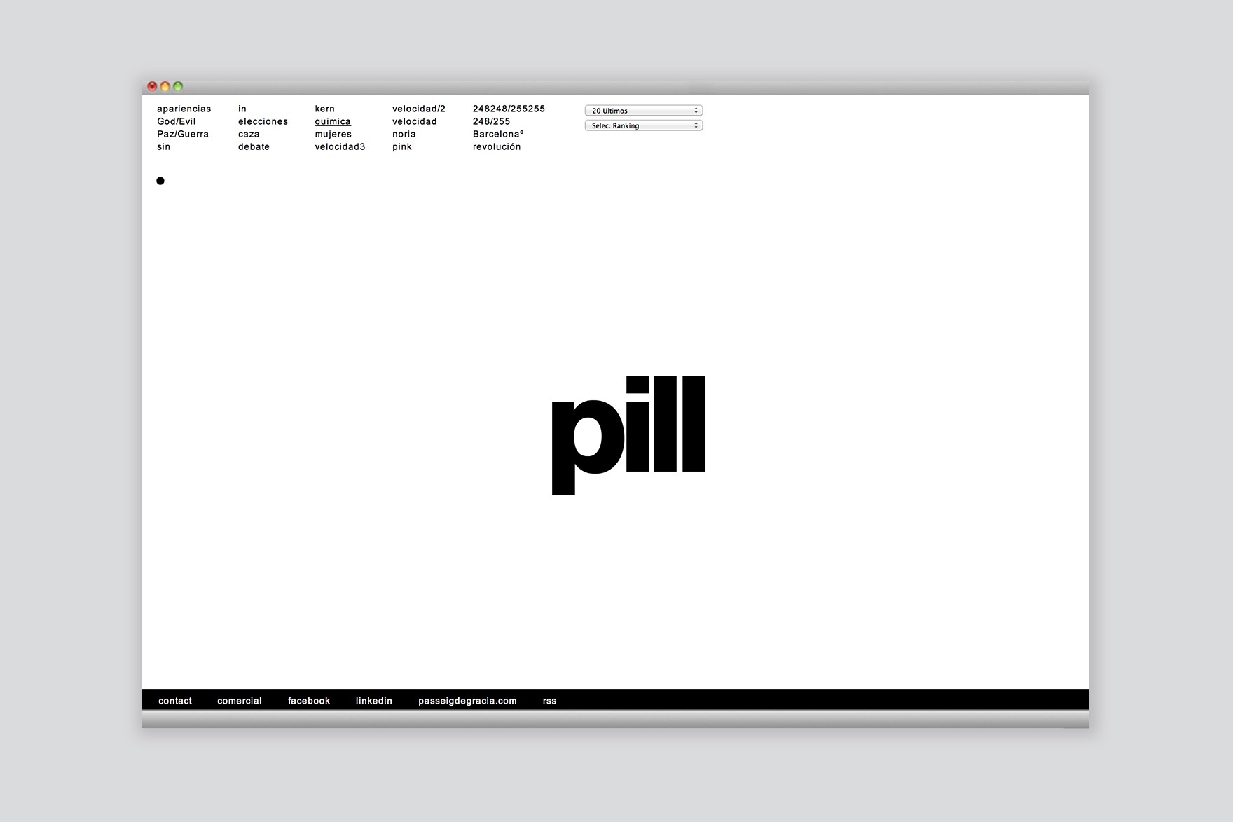 End of the animation of the chemistry section of the JAVIER PEREDA website. Designed by the esiete branding and communication studio and programmed by sevenap.