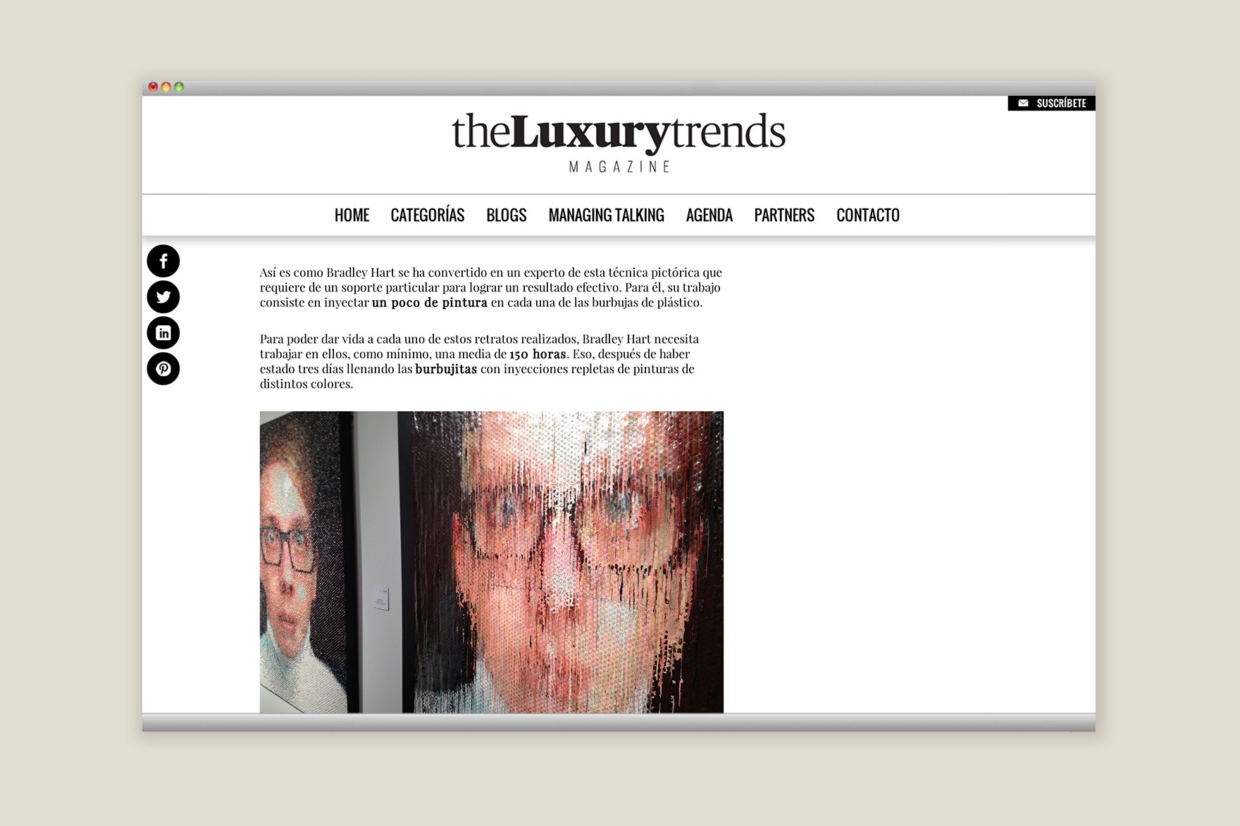 Dise&ntilde;o de art&iacute;culo de blog del sitio web de la Revista THE LUXURY TRENDS. Dise&ntilde;ado por el estudio de branding y comunicaci&oacute;n esiete y programado por sevenap.