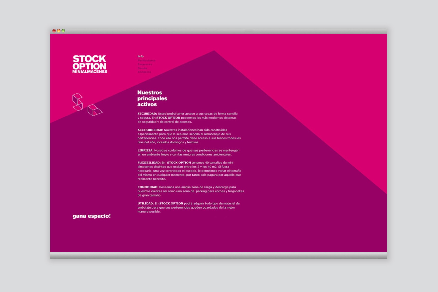 Article web page design talking about the main assets of the STOCK OPTION. Website designed by Esiete branding and communication studio and programmed by sevenap.