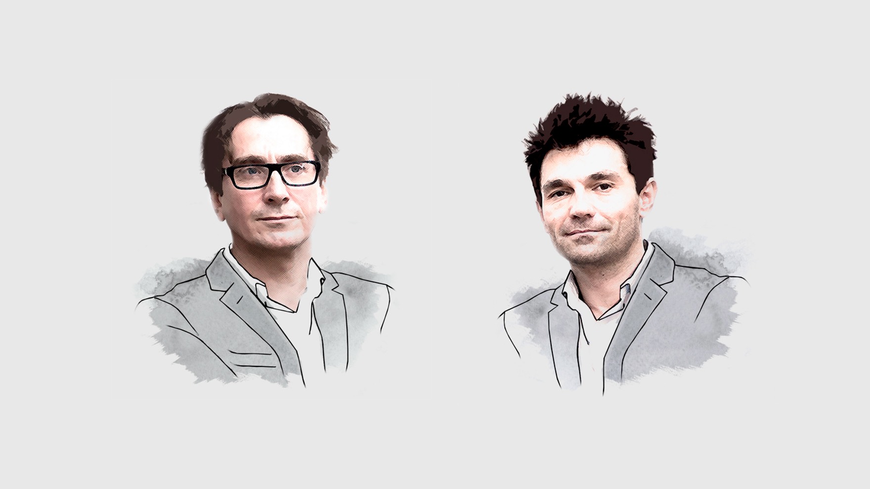 Otras dos ilustraciones de retratos para BRENAC ET GONZALES ET ASSOCI&Eacute;S. Ilustraciones de Esiete estudio de branding y comunicaci&oacute;n Barcelona, &#8203;&#8203;Espa&ntilde;a.