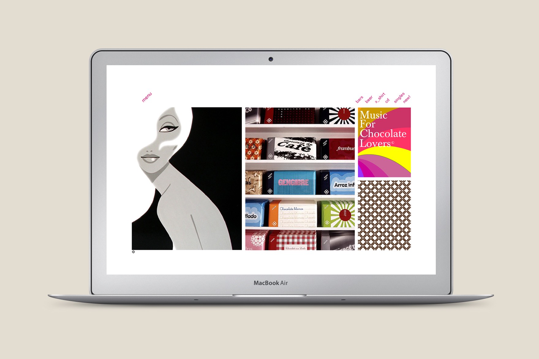 Landing page design of XOCOA website. Includes minimal negative female and abstract colorful illustrations. Website designed by Esiete branding and communication studio and programmed by sevenap.