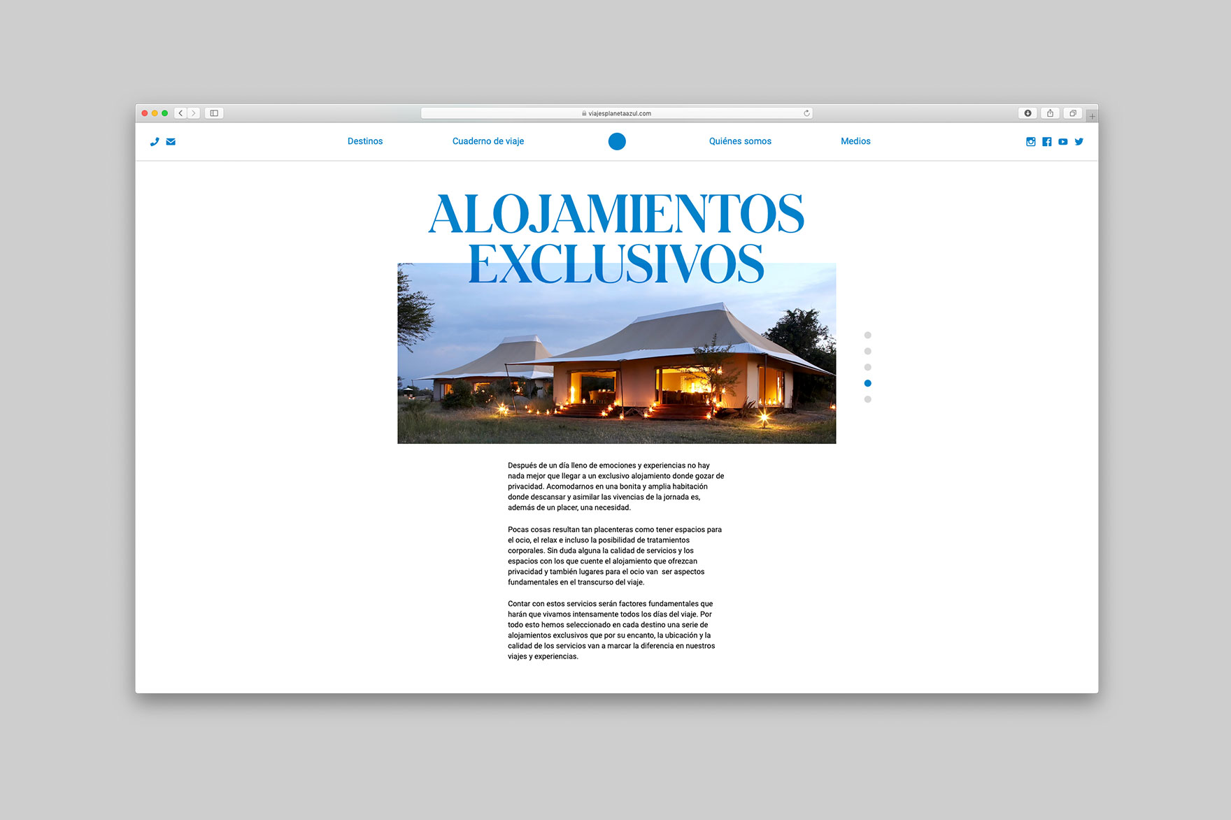 VIAJES PLANETA AZUL / DISSENY WEB