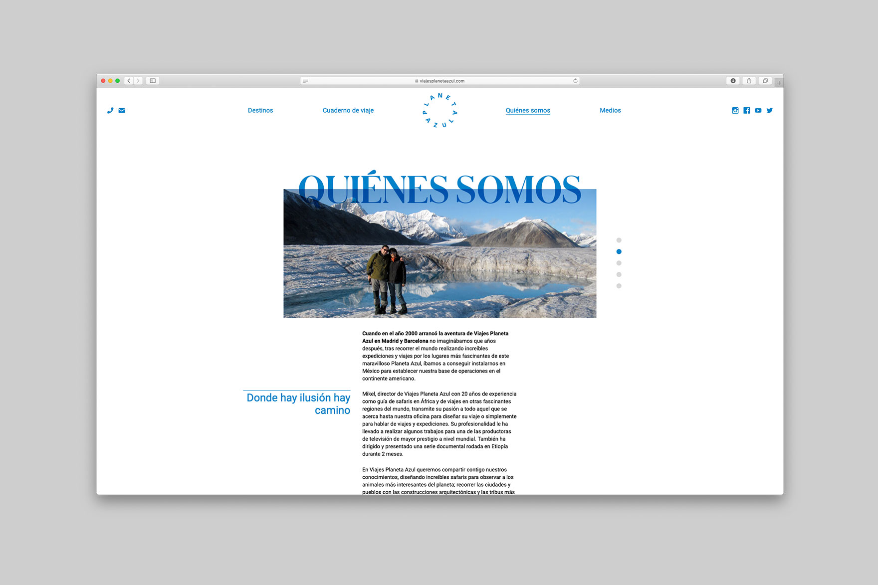 VIAJES PLANETA AZUL / DISSENY WEB