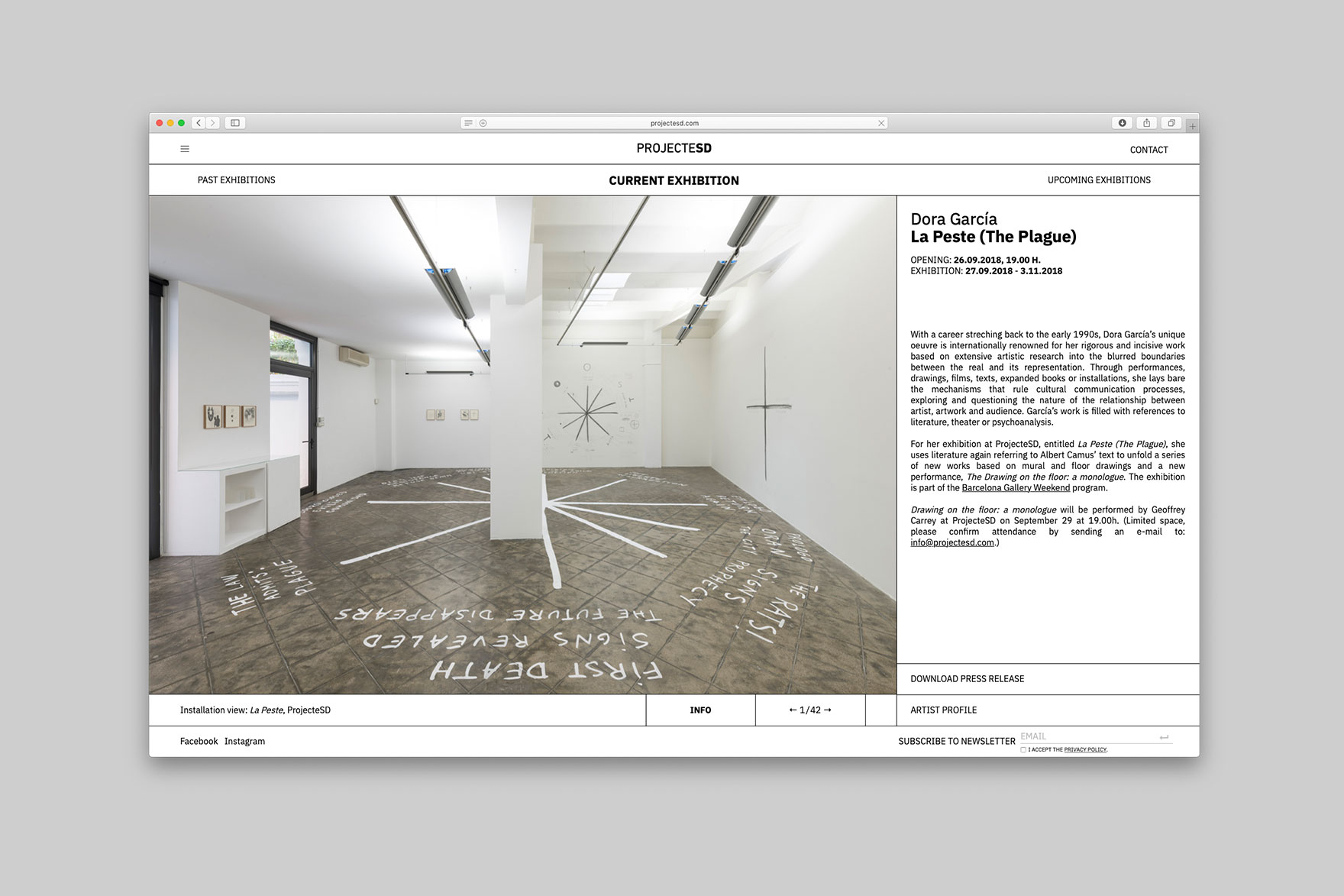 <span><span>P&agrave;gina d'una exposici&oacute; de la p&agrave;gina web PROJECTE SD. Dissenyat per l'estudi de branding i comunicaci&oacute; i programat per sevenap.</span></span>