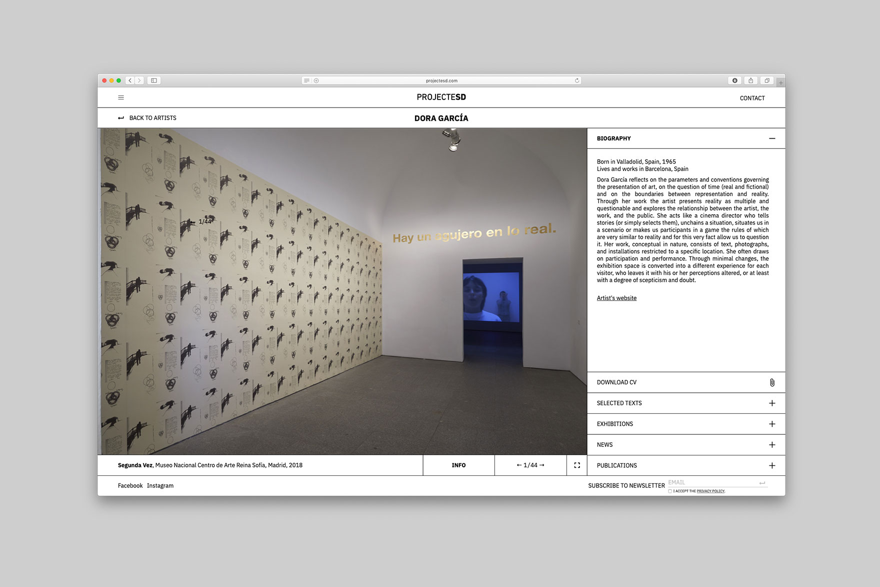 <span><span>P&agrave;gina d'una exposici&oacute; de la p&agrave;gina web PROJECTE SD. Dissenyat per l'estudi de branding i comunicaci&oacute; i programat per sevenap.</span></span>