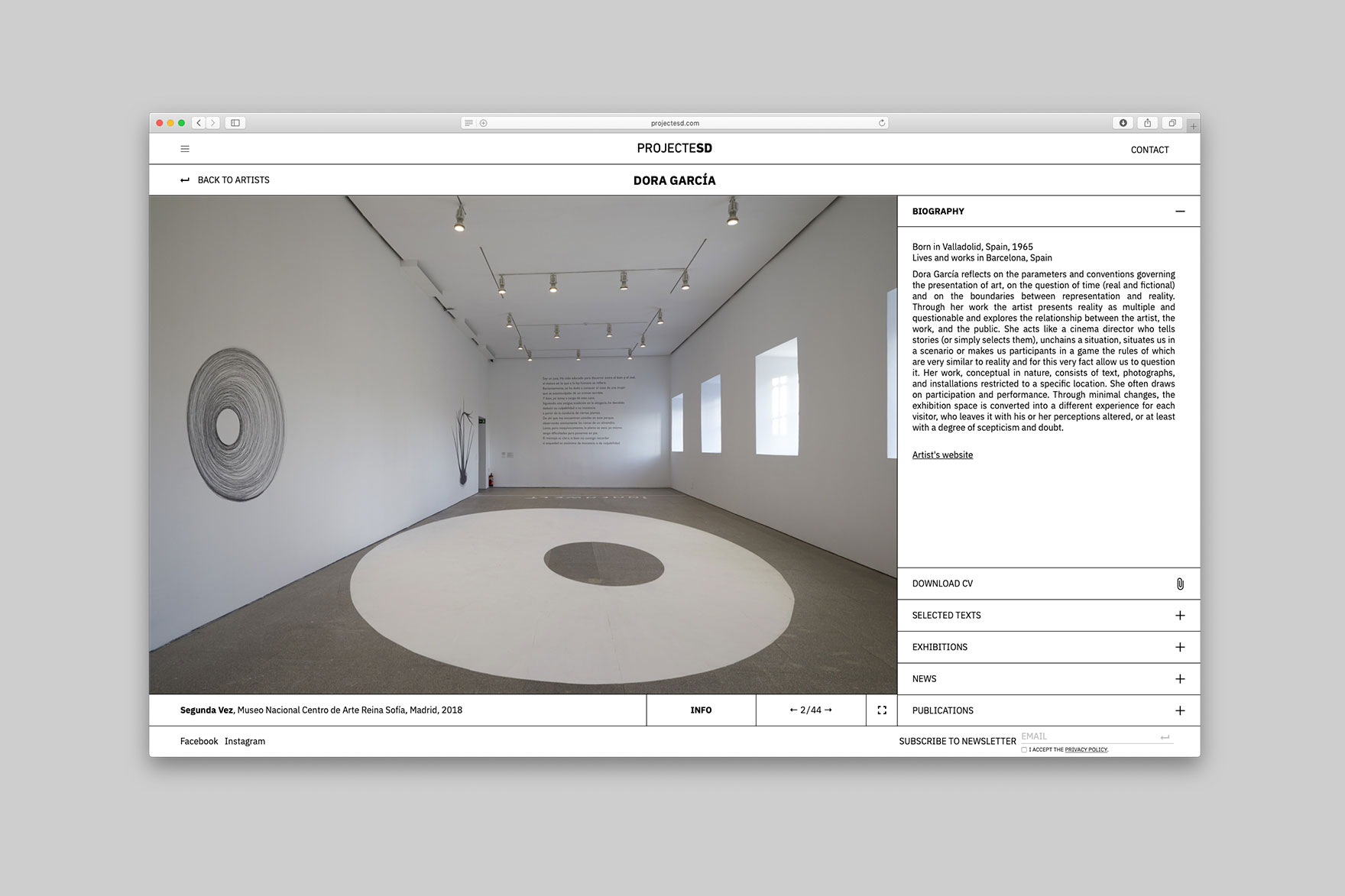 <span><span>P&agrave;gina d'una exposici&oacute; de la p&agrave;gina web PROJECTE SD. Dissenyat per l'estudi de branding i comunicaci&oacute; i programat per sevenap.</span></span>