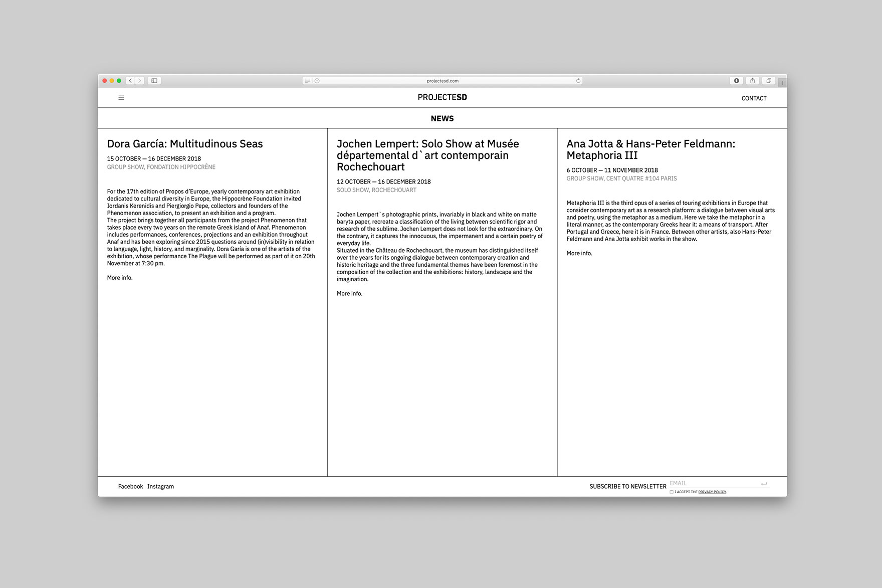 <span><span>P&agrave;gina de NOT&Iacute;CIES de la p&agrave;gina web PROJECTE SD. Dissenyat per l'estudi de branding i comunicaci&oacute; i programat per sevenap.</span></span>