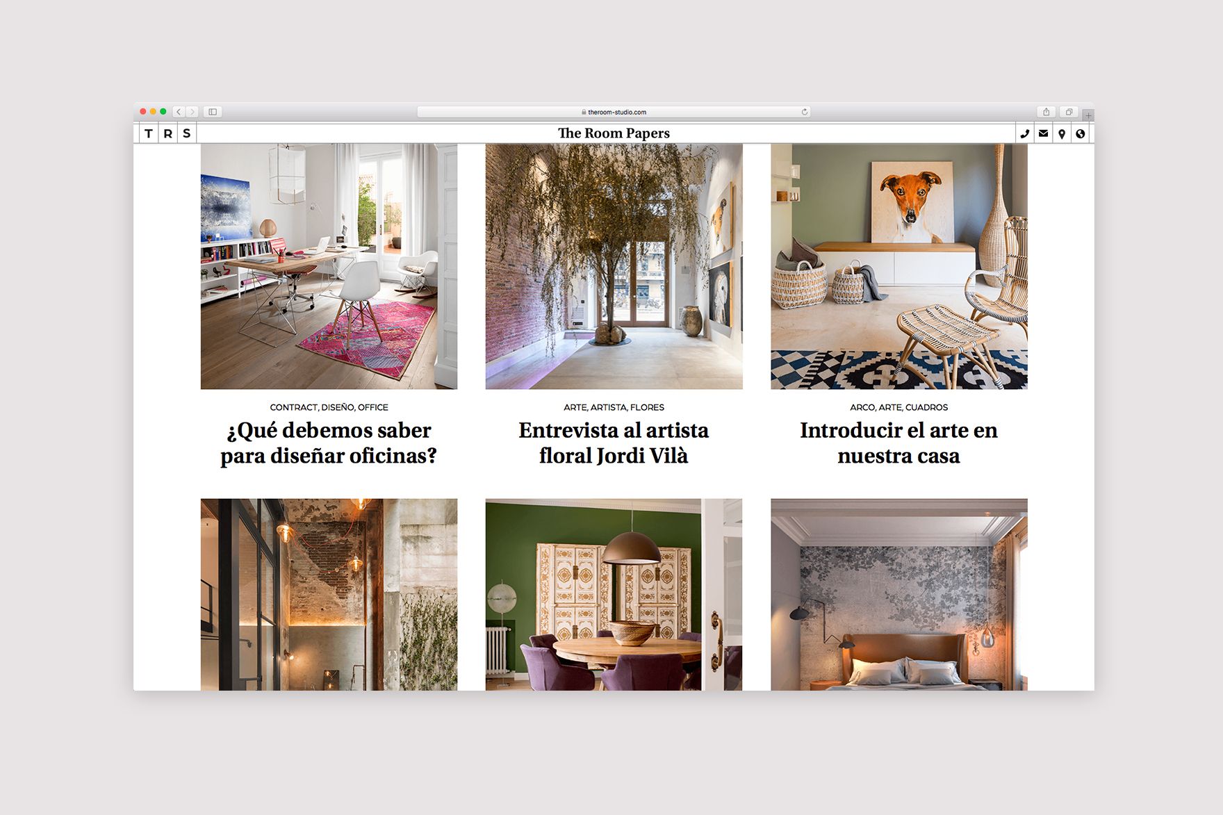 <span><span>Dise&ntilde;o de p&aacute;gina de blog para el sitio web de THE ROOM STUDIO, se llama &ldquo;the room papers&rdquo;. Dise&ntilde;ado por el estudio de branding y comunicaci&oacute;n esiete y programado por sevenap.</span></span>