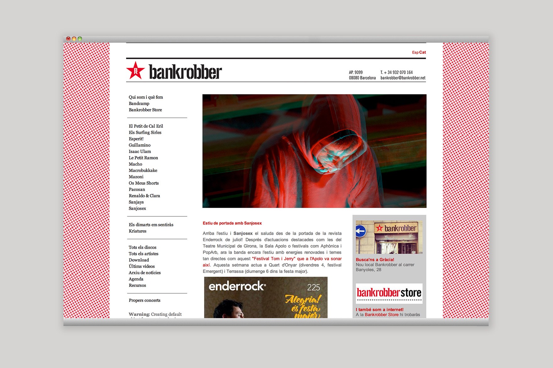 P&aacute;gina blog de la web de Bankrobber. Incluye el art&iacute;culo &ldquo;Estiu de portada amb Sanjose&rdquo;. Web dise&ntilde;ada por el estudio de branding y comunicaci&oacute;n esiete y programada por sevenap.