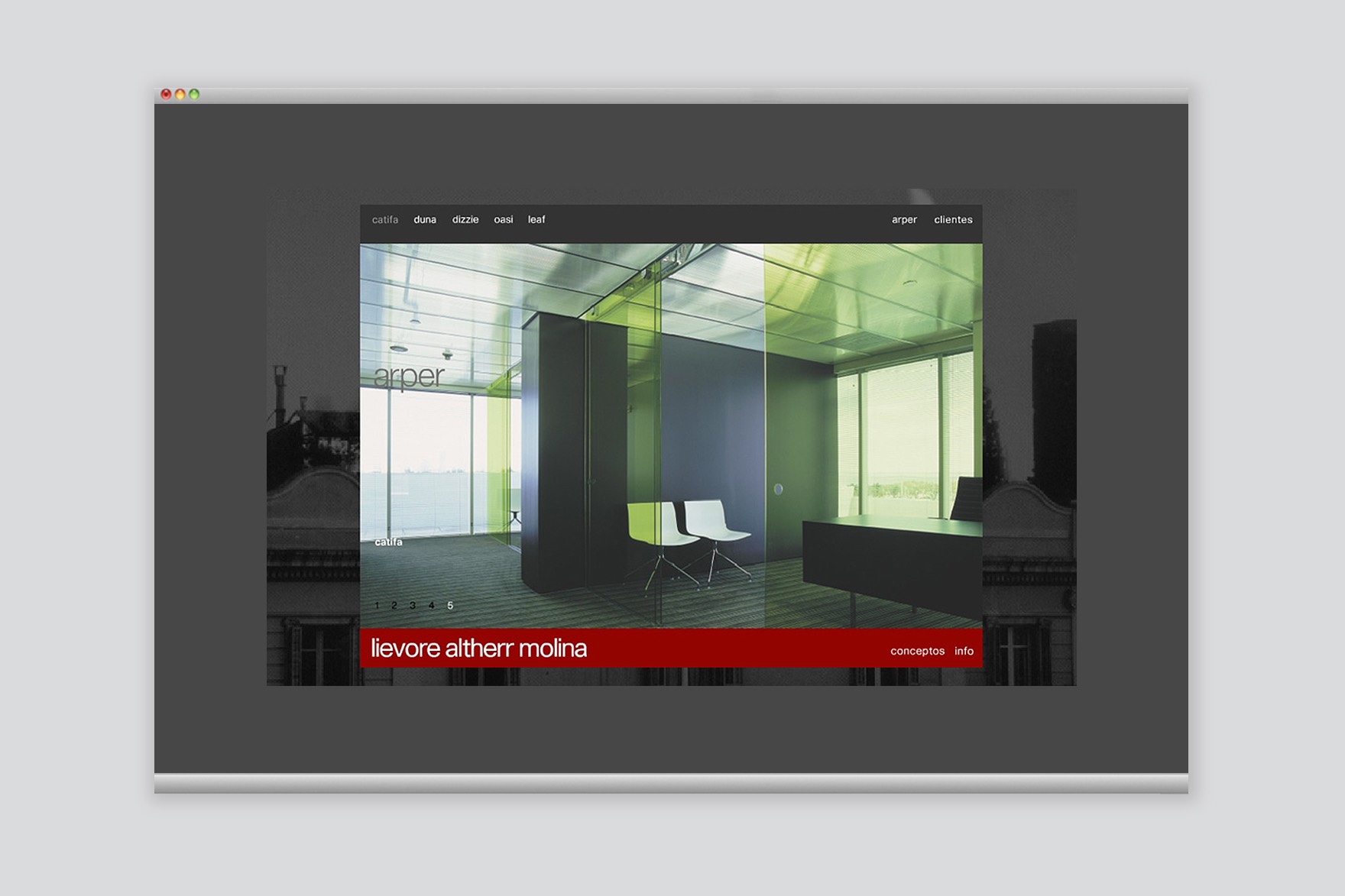 P&aacute;gina de producto CATIFA en la web de LIEVORE ALTHERR MOLINA. Web dise&ntilde;ada por el estudio de branding y comunicaci&oacute;n Esiete y programada por sevenap.