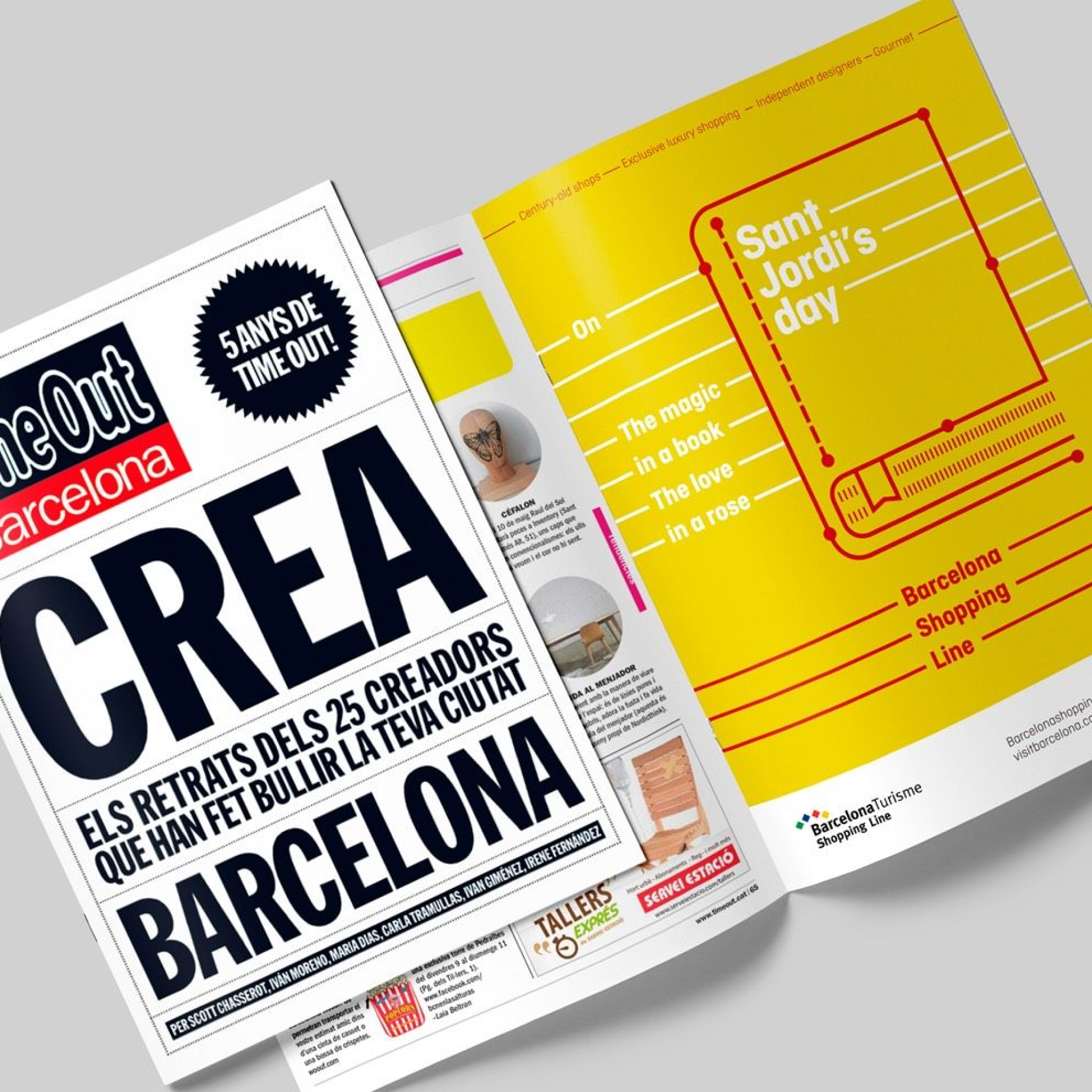 <span><span>Anunci en una revista per al programa de promoci&oacute; de la cultura comercial BARCELONA SHOPPING CITY. Dissenyat per l'estudi ESIETE de branding i comunicaci&oacute;.</span></span>
