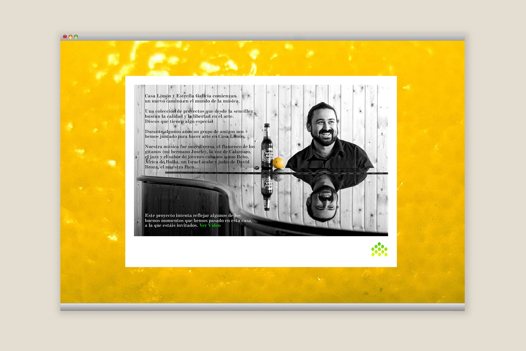 Dise&ntilde;o de la p&aacute;gina web del art&iacute;culo anunciando la promoci&oacute;n de CASA LIM&Oacute;N con ESTRELLA GALICIA de la web de CASA LIM&Oacute;N. Dise&ntilde;ado por el estudio de branding y comunicaci&oacute;n Esiete y programado por sevenap.