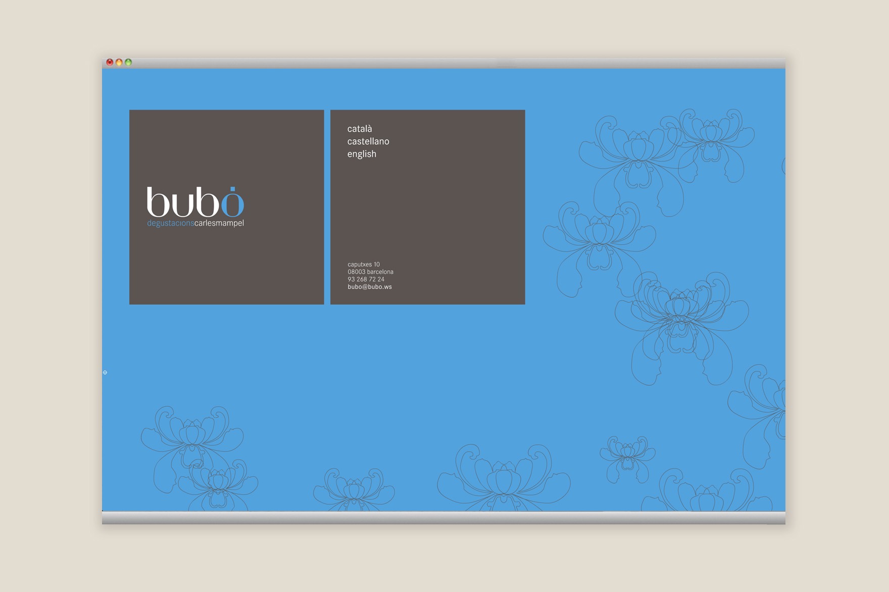 P&aacute;gina de contacto de la web de BUB&Oacute;. Web dise&ntilde;ada por el estudio de branding y comunicaci&oacute;n Esiete y programada por sevenap.