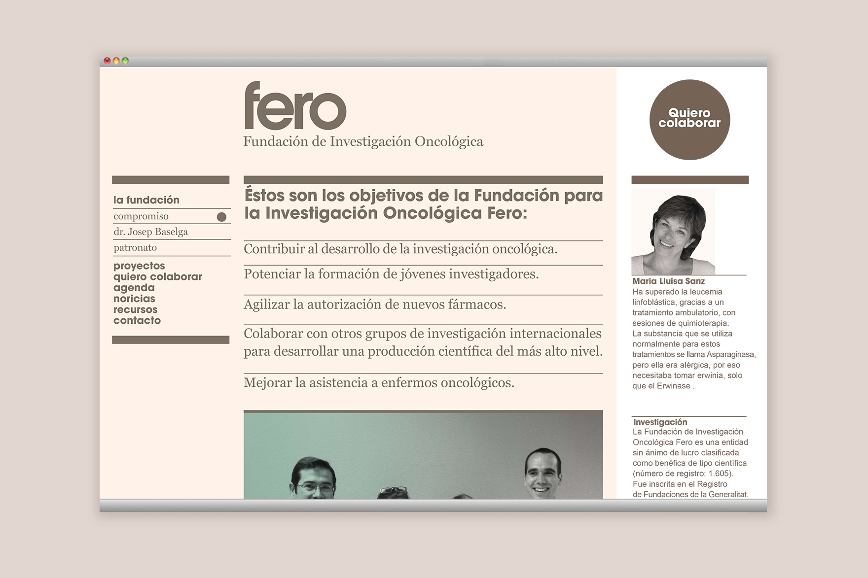 Secci&oacute;n Compromiso de la web de FERO. Dise&ntilde;ada por el estudio de branding y comunicaci&oacute;n Esiete y programada por sevenap.