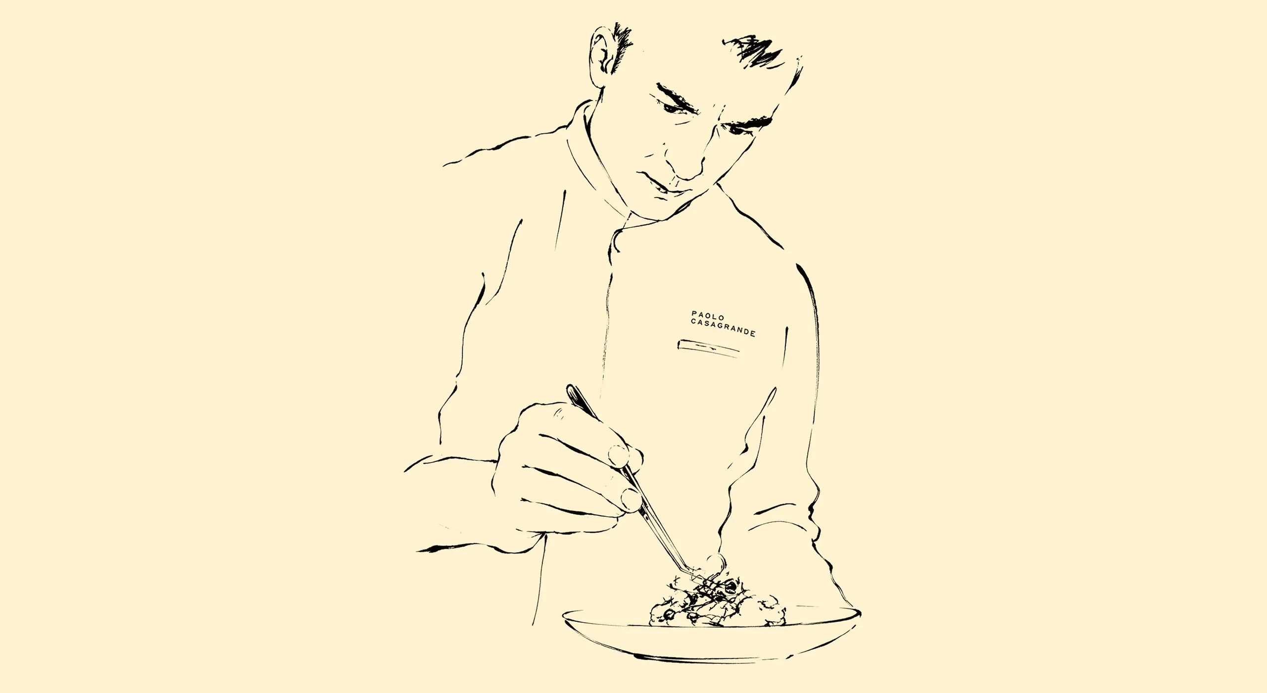 Ilustración de Paolo Casagrande para la identidad de Osteria Condal